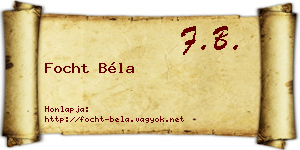 Focht Béla névjegykártya
