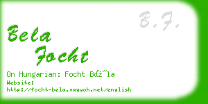 bela focht business card